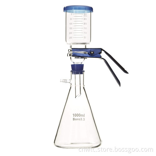 High-Quality Borosilicate Glass Lab Equipment Set: Including 1000ml Graduated Flask, 300ml Funnel, and Vacuum Filtration Distillation Apparatus